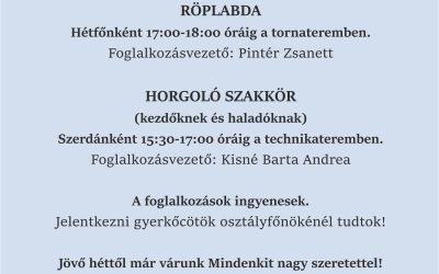 Röplabda, horgoló szakkör