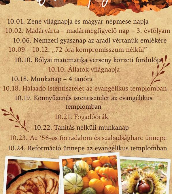 Októberi programok