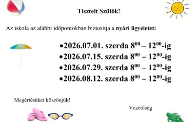 Nyári nyitvatartás